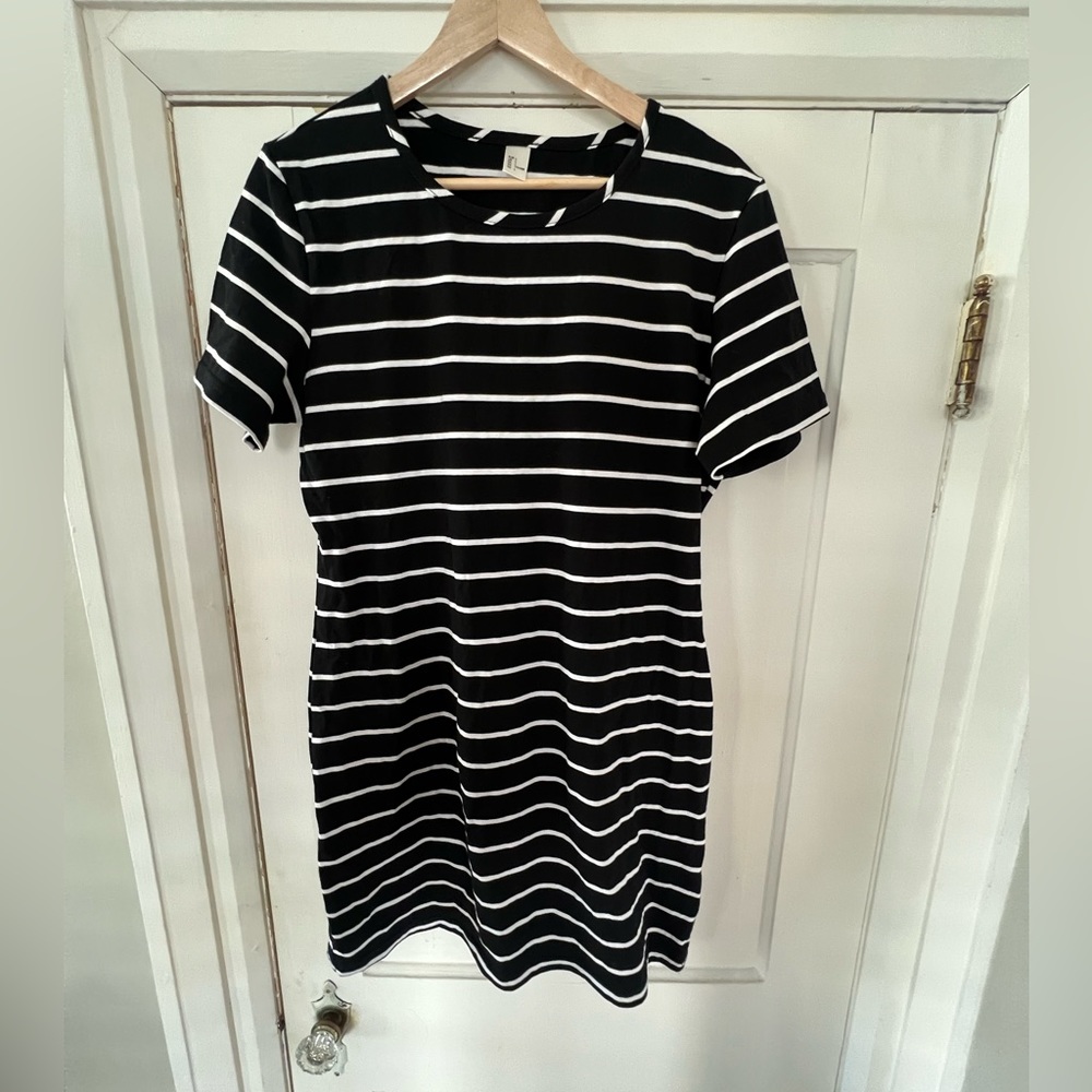 Black & White striped t-shirt dress